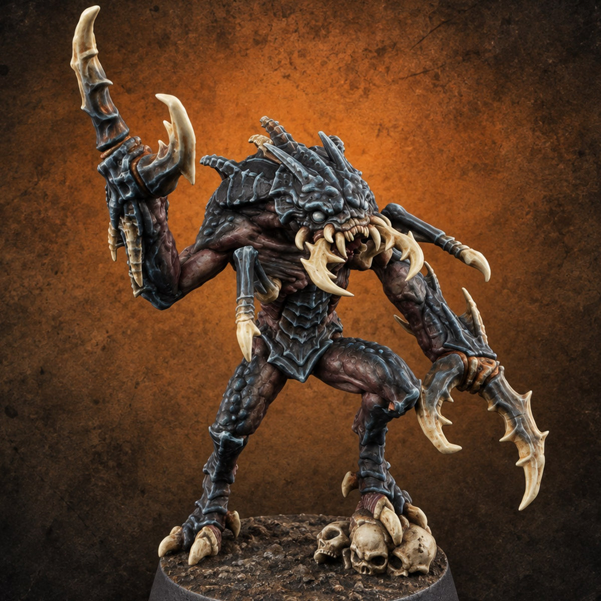 Come Crawling Meenlock Stalker A — painted concept preview (miniature supplied unpainted)