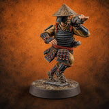 Rallying the Ranks Human Ashigaru Commander C — painted concept preview (miniature supplied unpainted)