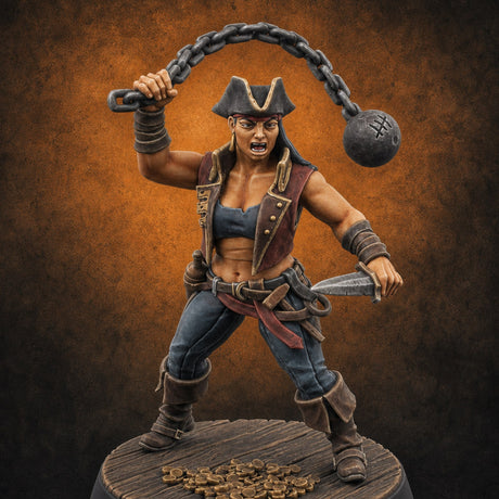 Wrecking Ball Human Pirate Miniature for Dungeons and Dragons, Pathfinder or other TTRPGs