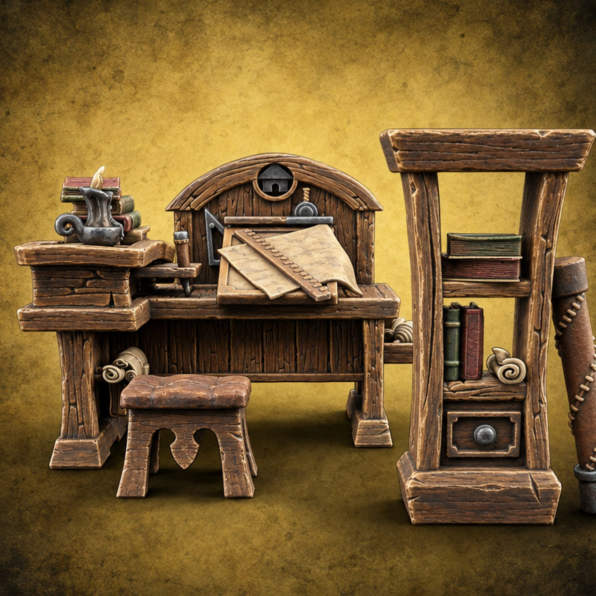 Pulleys, Planks and Plans Wooden Construction Site Terrain C — painted concept preview (terrain supplied unpainted)