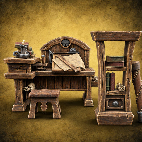 Pulleys, Planks and Plans Wooden Construction Site Terrain C — painted concept preview (terrain supplied unpainted)