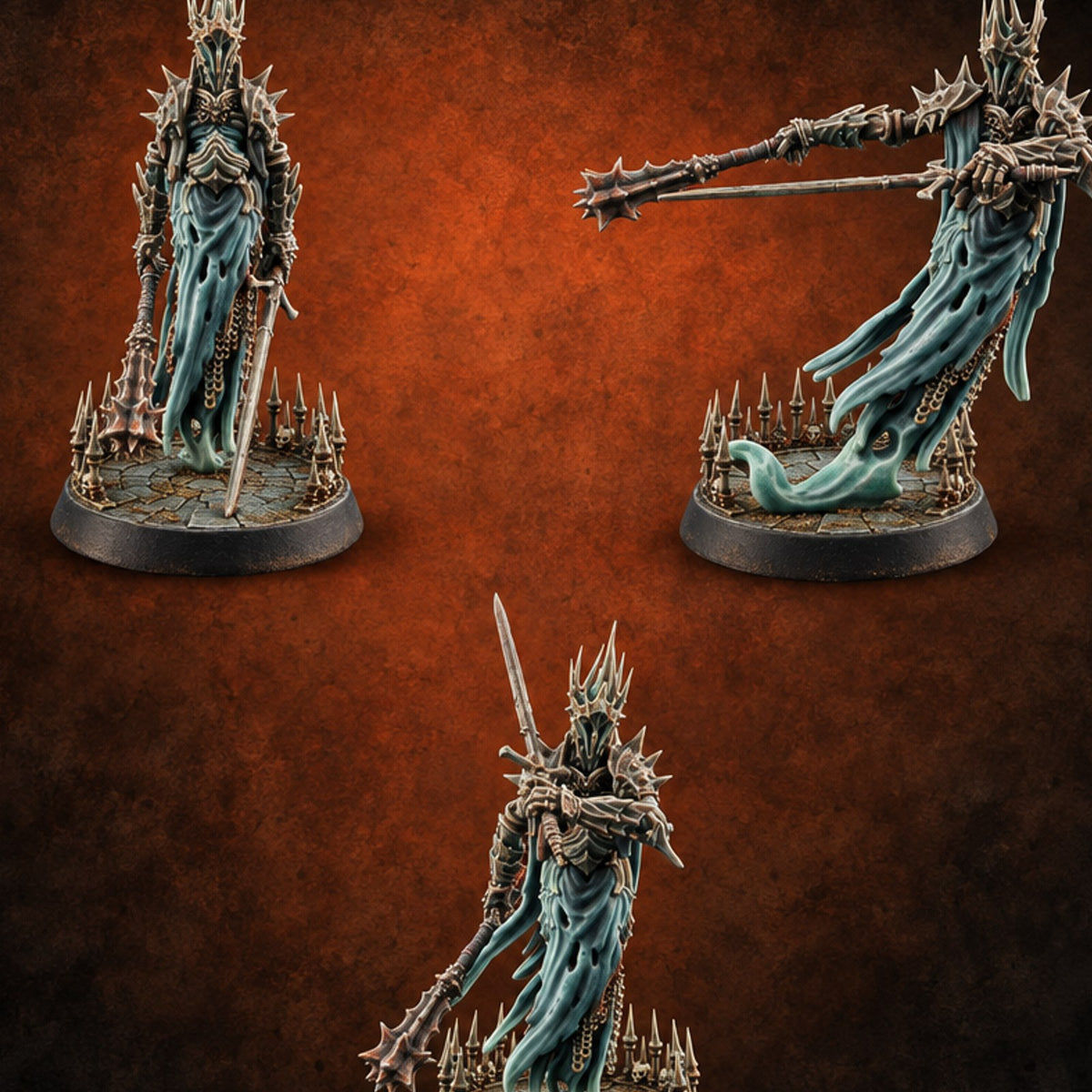 Hem Trails Where Legs Ended Wraith Lord Flail Warriors — painted concept preview (miniature supplied unpainted)