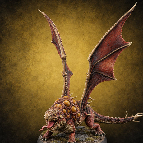 Tongue Tasting the Thunder Wyvern Monster — painted concept preview (miniature supplied unpainted)