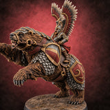 Winged Hussars, Armoured Bruin Dwarf Bear Rider C — painted concept preview (miniature supplied unpainted)
