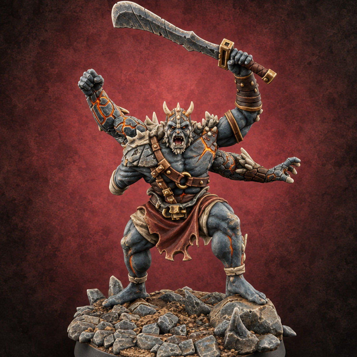 Every Element Answers the Call Genasi Adventurer B — painted concept preview (miniature supplied unpainted)