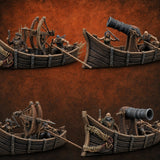 Broadside Ready Human Reaver Skiff Crews Miniature for Dungeons and Dragons, Pathfinder or other TTRPGs