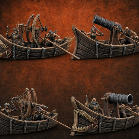 Broadside Ready Human Reaver Skiff Crews Miniature for Dungeons and Dragons, Pathfinder or other TTRPGs