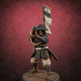 Matchlocks at the Ready Human Ashigaru Musketeer D — painted concept preview (miniature supplied unpainted)