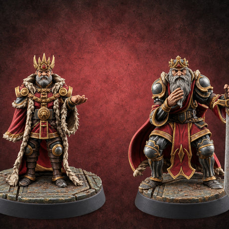 Crowns Heavy, Court Waiting Human Kings — painted concept preview (miniature supplied unpainted)