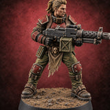 Reload Is for Later Human Heavy Gunner Raider D — painted concept preview (miniature supplied unpainted)