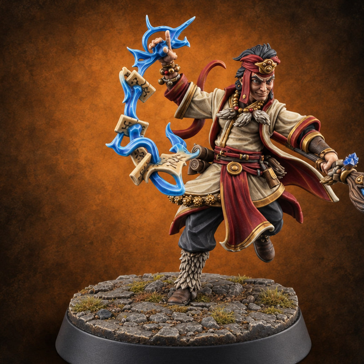 Schools of Thought, Zero Faculty Meetings Human Mage E — painted concept preview (miniature supplied unpainted)