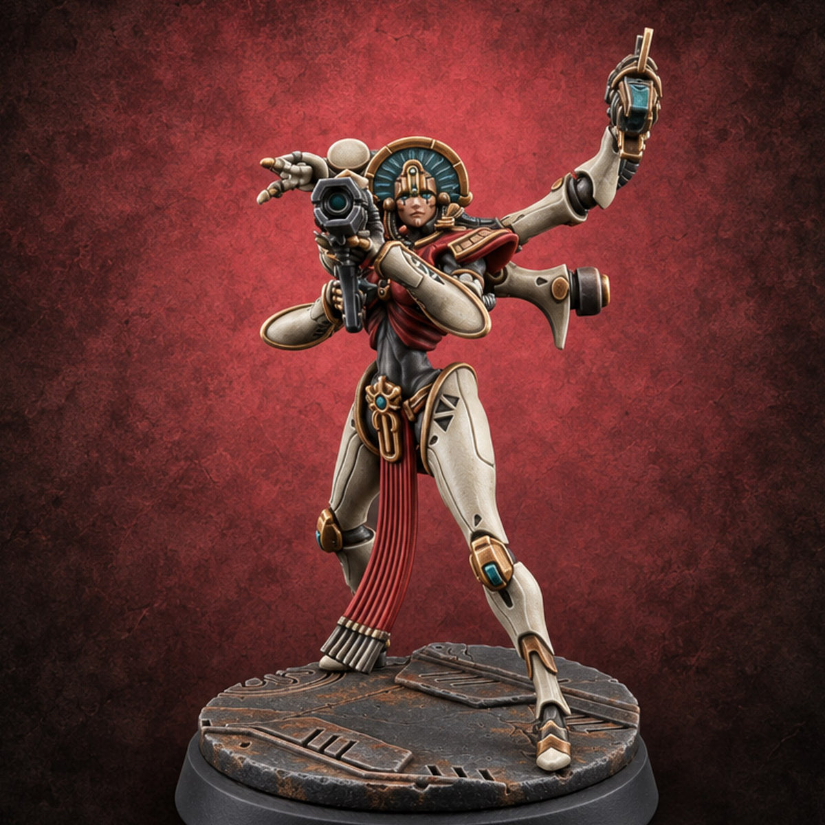 Many Hands, Grim Work Human Biomechanical Weaver F — painted concept preview (miniature supplied unpainted)
