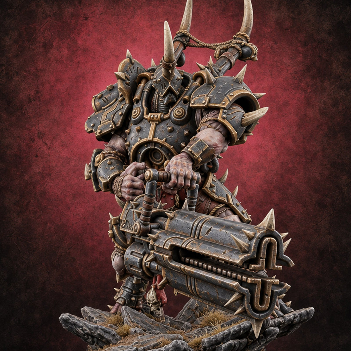 Heavy Metal, Heavier Hands Ogre Armoured Brute C — painted concept preview (miniature supplied unpainted)