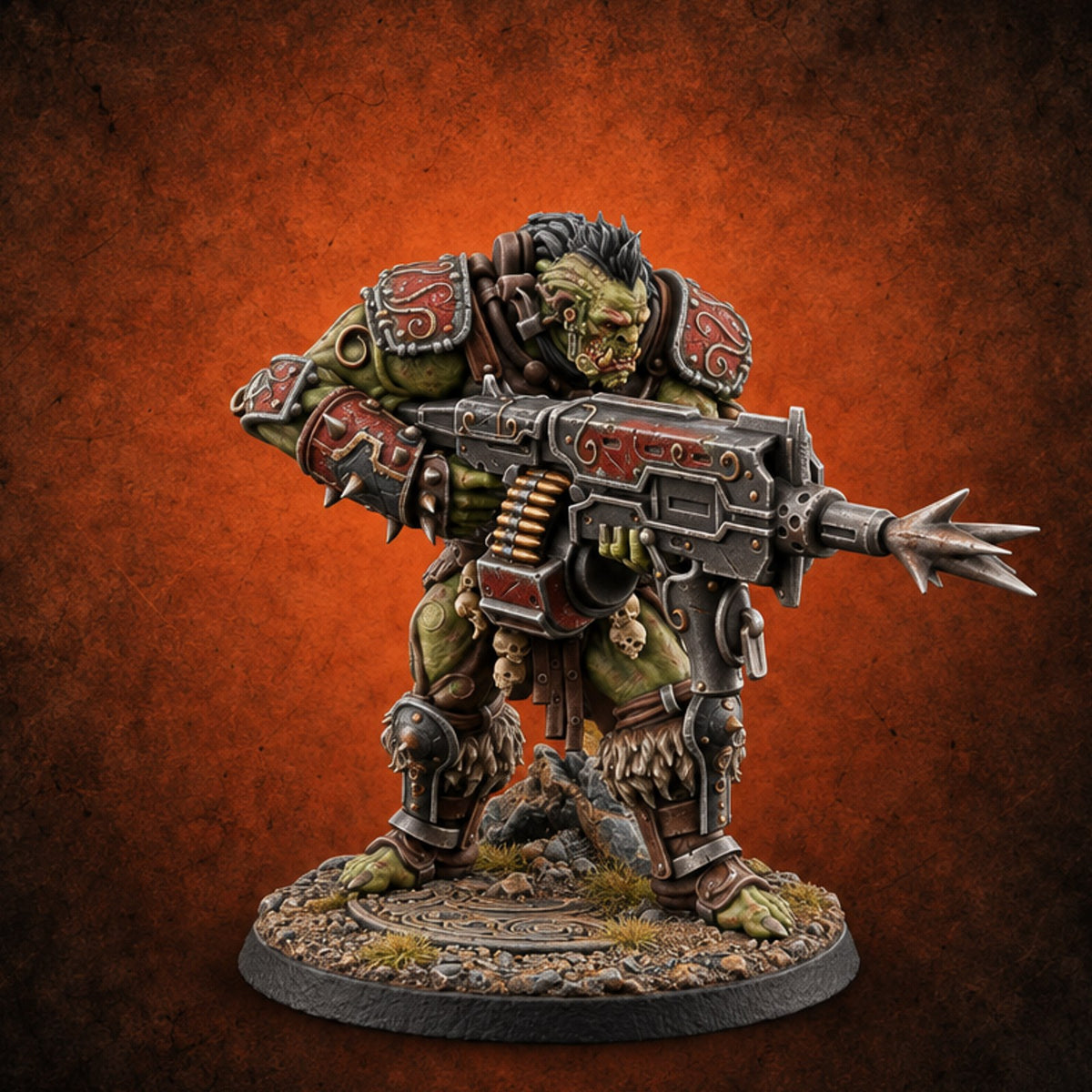 Loud Before They Arrive Orc Heavy Warrior B — painted concept preview (miniature supplied unpainted)