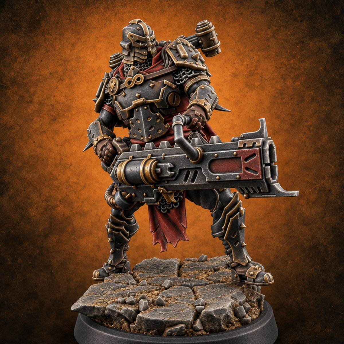 Sermons in Spikes Human Spiked Armoured Warrior I — painted concept preview (miniature supplied unpainted)