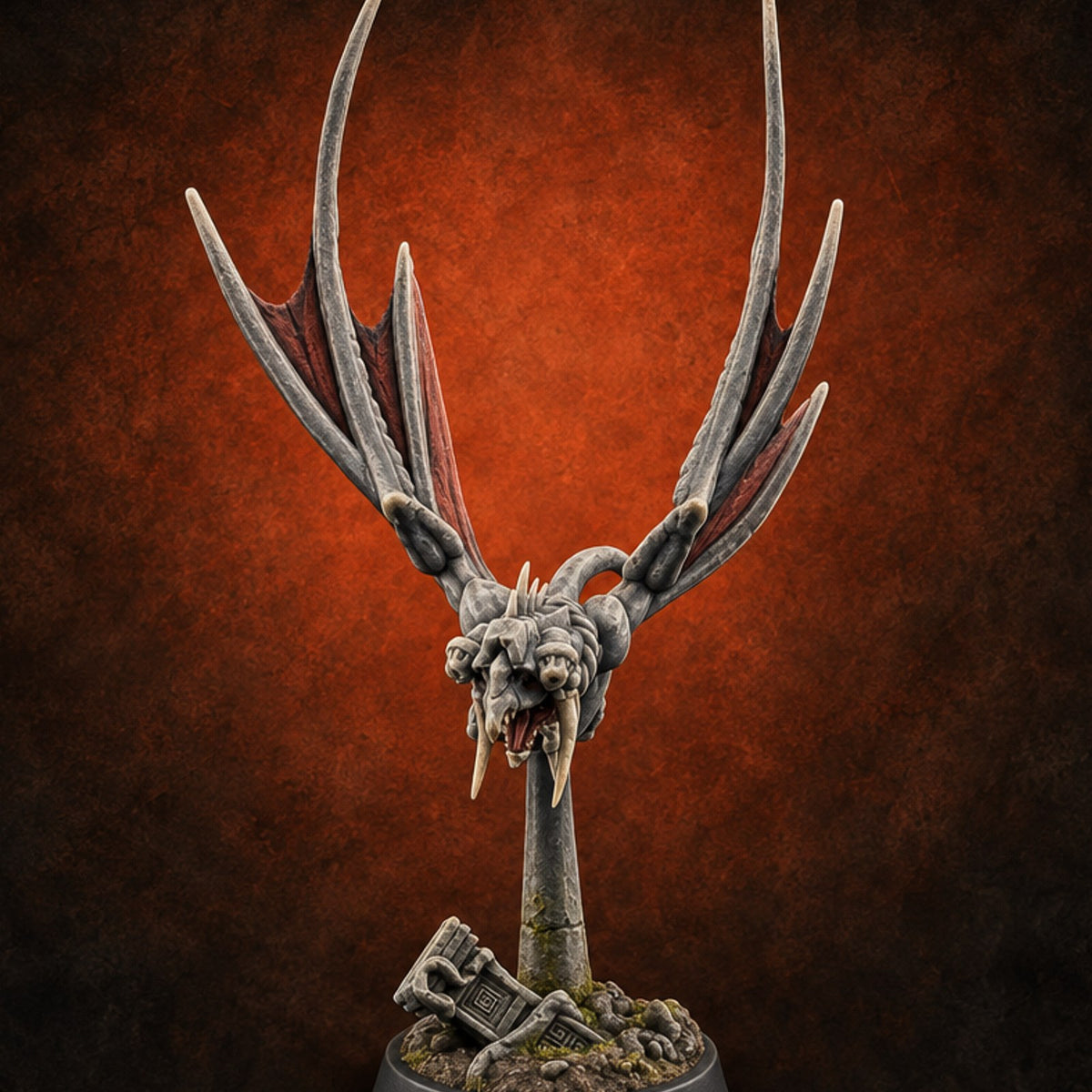 Shrieks Over Broken Shrine Gargoyle Winged Predator B — painted concept preview (miniature supplied unpainted)