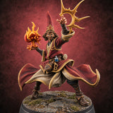 Spectacles Slipping, Sparks Flying Human Wizard — painted concept preview (miniature supplied unpainted)