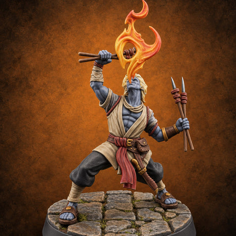 Every Element Answers the Call Genasi Adventurer F — painted concept preview (miniature supplied unpainted)