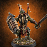 Spikes Out, Shields Up Lizardfolk Warrior B — painted concept preview (miniature supplied unpainted)