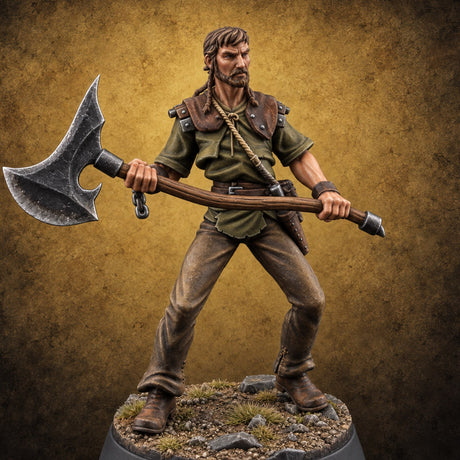 Ask Again, More Carefully Human Axeman — painted concept preview (miniature supplied unpainted)