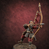 Bowstrings Taut Human Ashigaru Archer C — painted concept preview (miniature supplied unpainted)