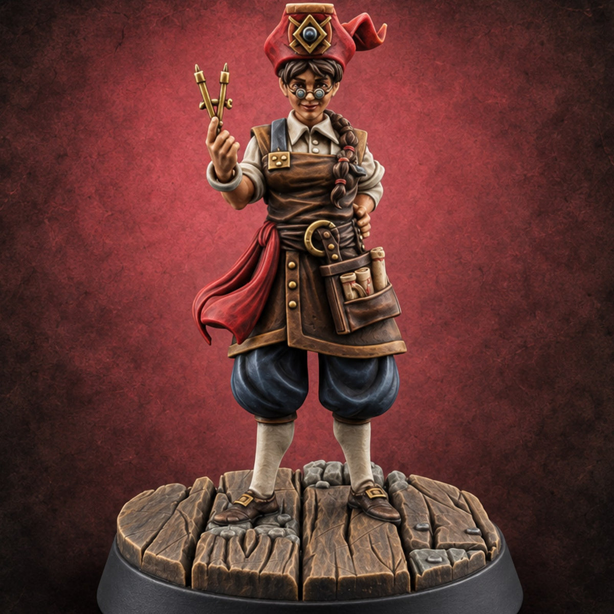 Scrolls Under Every Arm Human Cartographer A — painted concept preview (miniature supplied unpainted)