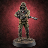 Not Here for Small Talk Human Sci-Fi Soldier E — painted concept preview (miniature supplied unpainted)