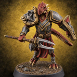 Shields Up, Forks Out Dragonborn Warden E — painted concept preview (miniature supplied unpainted)