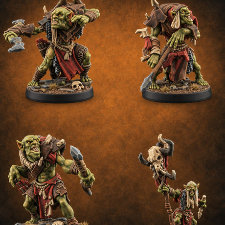 Volley Before Breakfast Goblin Archers and Shaman — painted concept preview (miniature supplied unpainted)