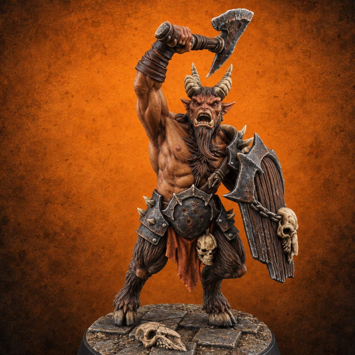 Mustered for the Raid Beastman Marauder B — painted concept preview (miniature supplied unpainted)