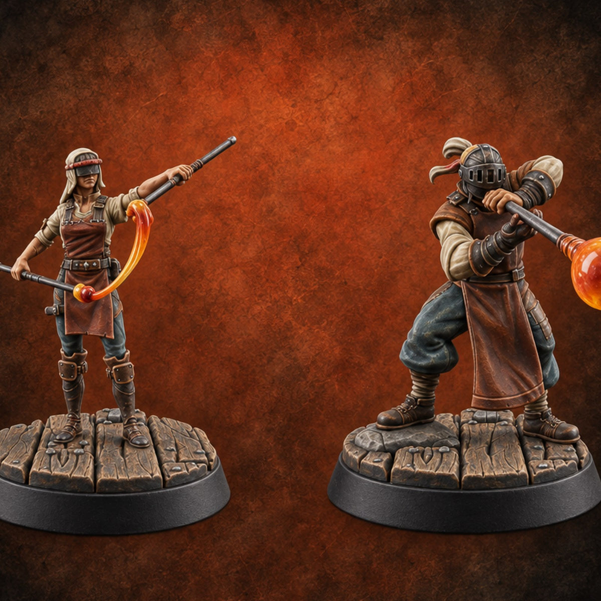 Fragile Orders, Steady Lungs Human Glassblowers — painted concept preview (miniature supplied unpainted)