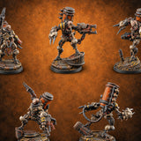 Fill Line Exceeded Human Biomechanical Canister Carriers — painted concept preview (miniature supplied unpainted)