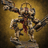 Pilot Light of Faith Warforged Mech Suit Sentinel C — painted concept preview (miniature supplied unpainted)