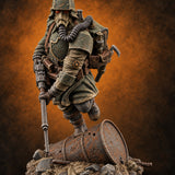 Breathing Through Brass Hoses Human Gas-Masked Shocktrooper C — painted concept preview (miniature supplied unpainted)
