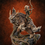 Feathers Fly Both Ways Elf Archer on Owlbear — painted concept preview (miniature supplied unpainted)