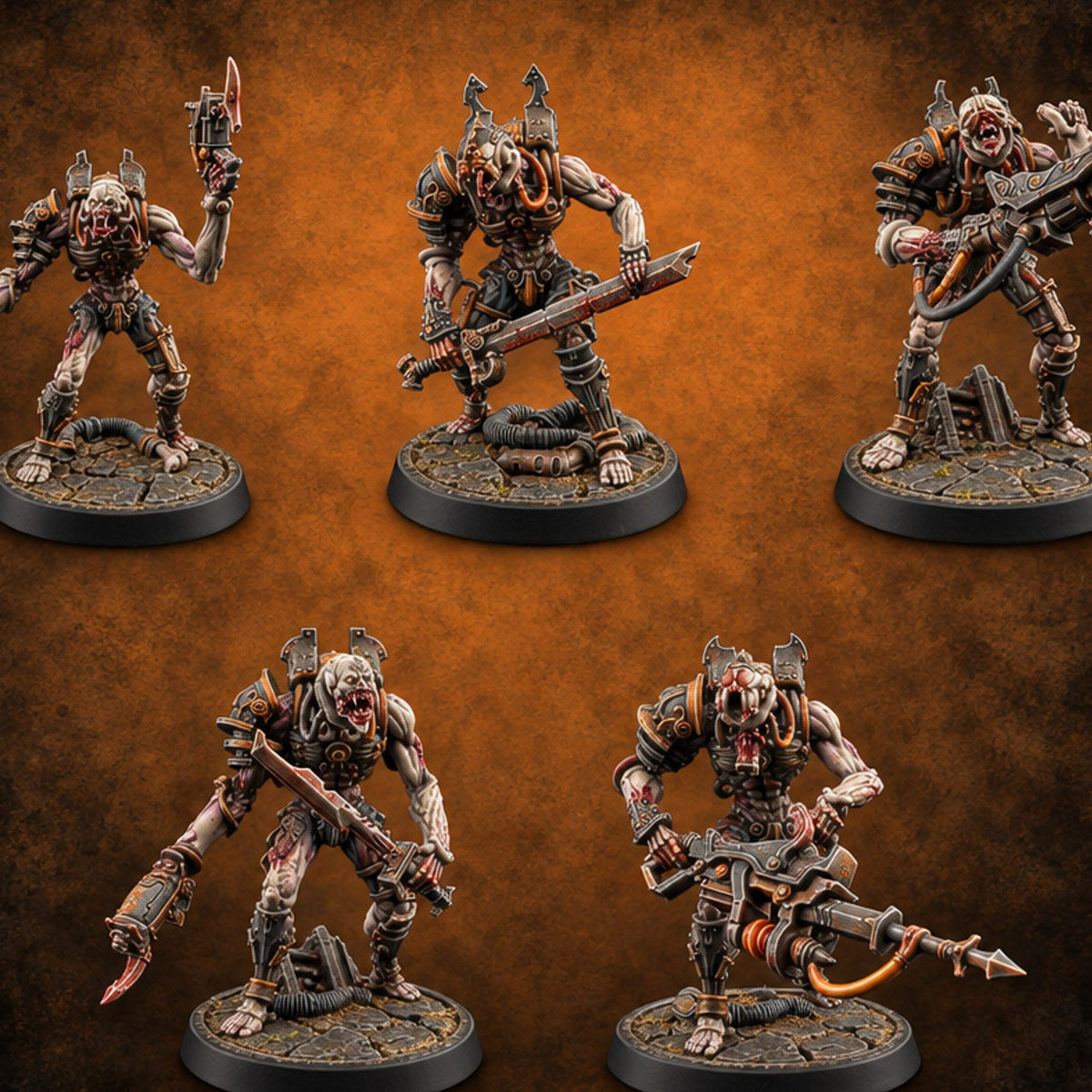 Still Hungry After Upgrades Ghoul Cyborg Warriors — painted concept preview (miniature supplied unpainted)