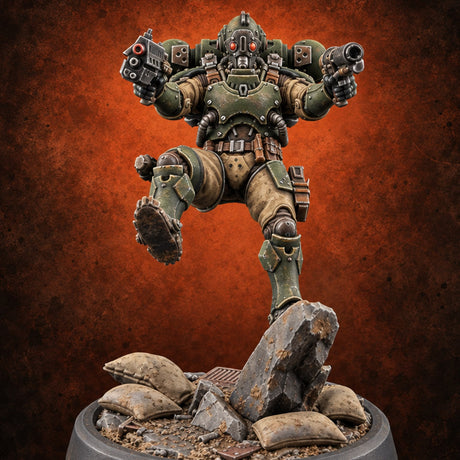 Touchdown Pending, Pistols Up Human Jump Pack Soldier F — painted concept preview (miniature supplied unpainted)