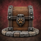 Keep Your Paws Off Paw-Locked Wooden Treasure Chest — painted concept preview (terrain supplied unpainted)