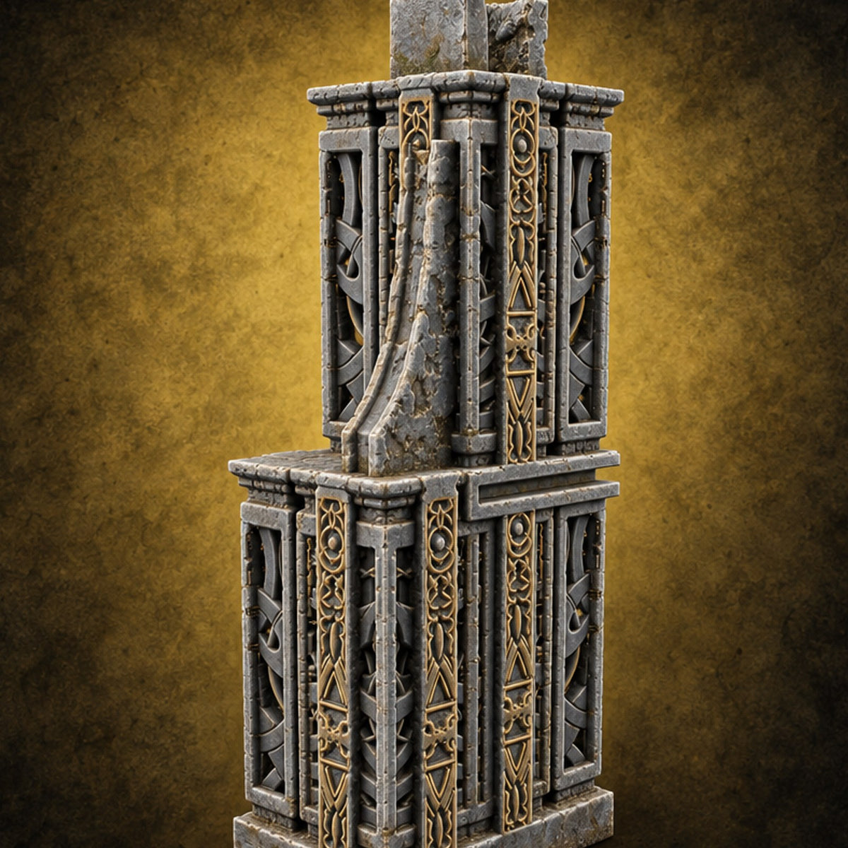 Filigree Fortifications Gothic Ornate Wall or Gate K — painted concept preview (terrain supplied unpainted)