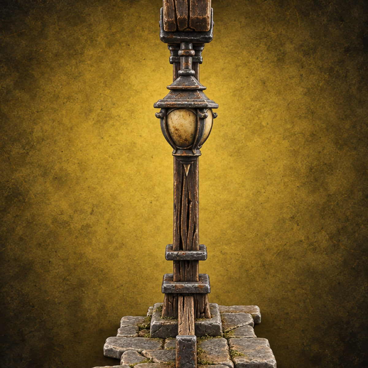 Hay Cart Left Mid-Lane Wooden Town Street Scenery C — painted concept preview (terrain supplied unpainted)