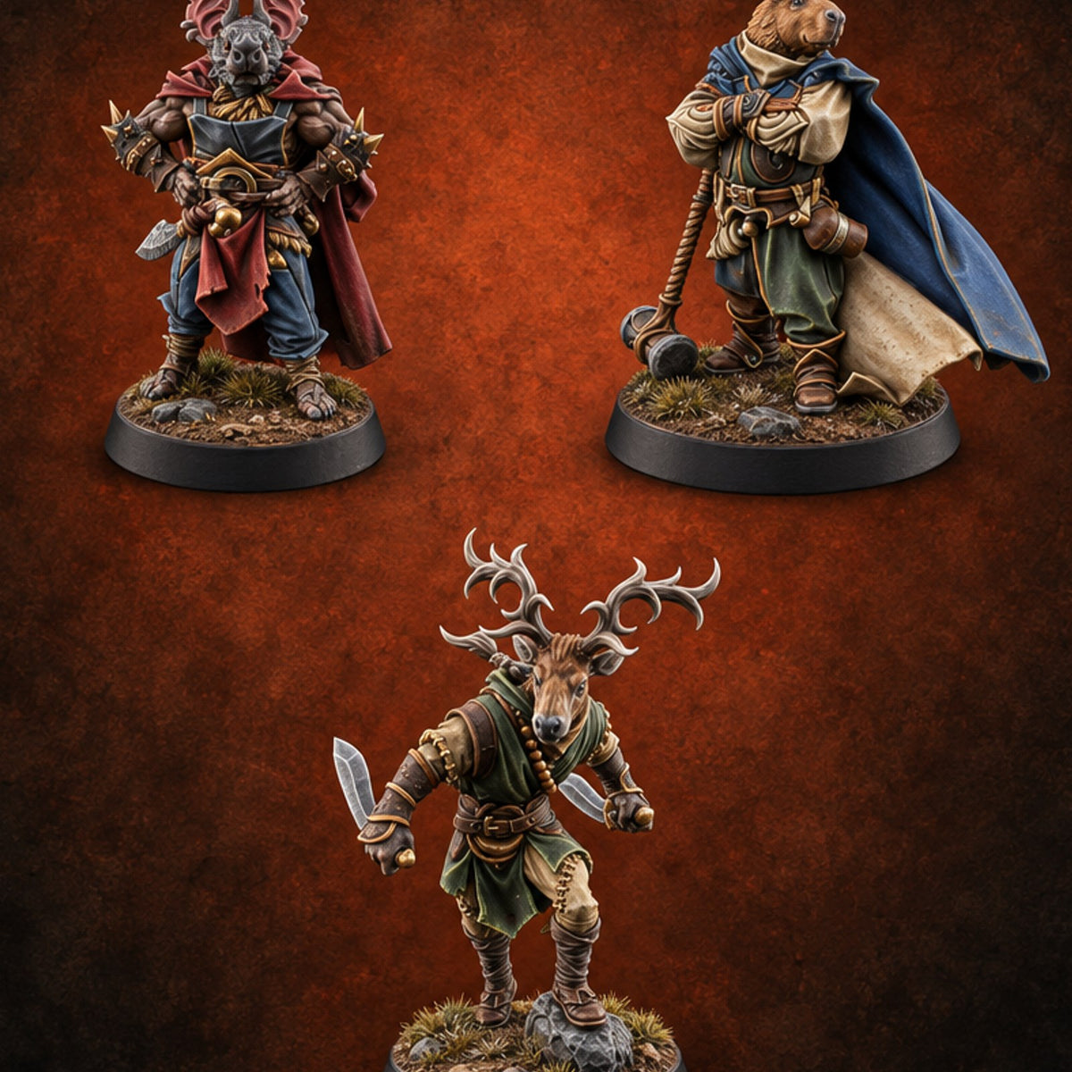 The Menagerie Holds Court Shifter Animal Lords — painted concept preview (miniature supplied unpainted)