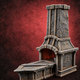 Embers Sleep, Anvil Waits Stone Blacksmith Forge — painted concept preview (terrain supplied unpainted)