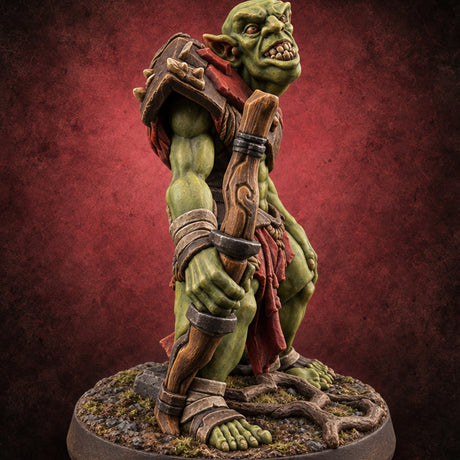 Stringing Bows, Stirring Trouble Goblin Warrior C — painted concept preview (miniature supplied unpainted)