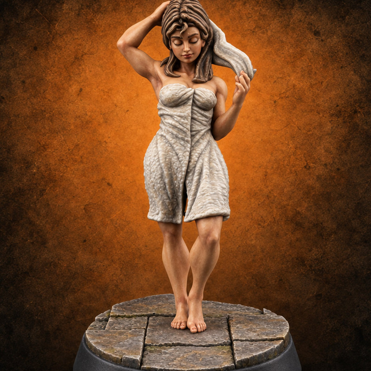 Steam Hour Regulars Human Bathhouse Client B — painted concept preview (miniature supplied unpainted)
