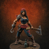 Standing Her Ground Human Pirate Miniature for Dungeons and Dragons, Pathfinder or other TTRPGs