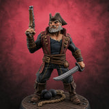 Pistol Held High Human Pirate Miniature for Dungeons and Dragons, Pathfinder or other TTRPGs