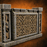 Filigree Fortifications Gothic Ornate Wall or Gate G — painted concept preview (terrain supplied unpainted)