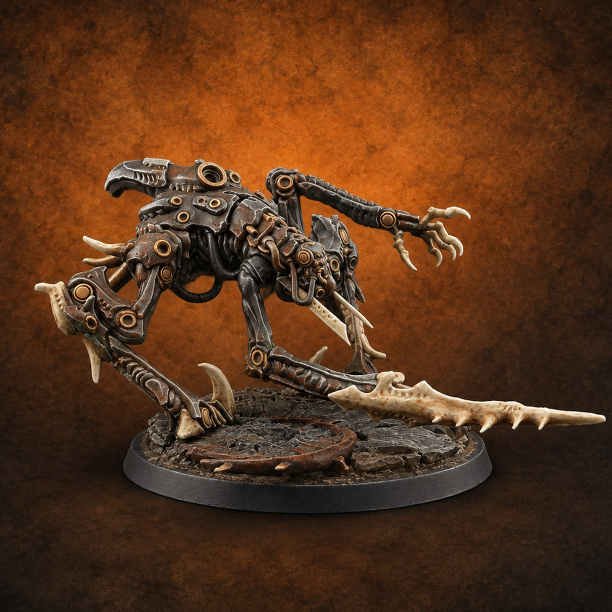 A Click Above the Silence Clockwork Horror Jumper E — painted concept preview (miniature supplied unpainted)