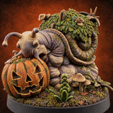 Mossy Shell, Slow Menace Giant Snail B — painted concept preview (miniature supplied unpainted)