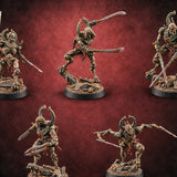 Crescent Crown, Wires Exposed Mummy Cybernetic Blade Warriors — painted concept preview (miniature supplied unpainted)